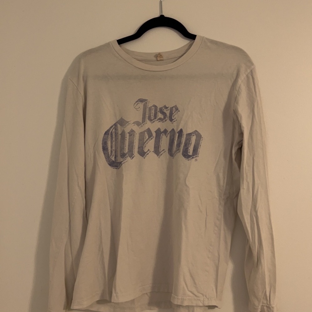 JOSE GUERVO TEQUILA BRANDED T SHIRT WHITE LONG SLEEVE